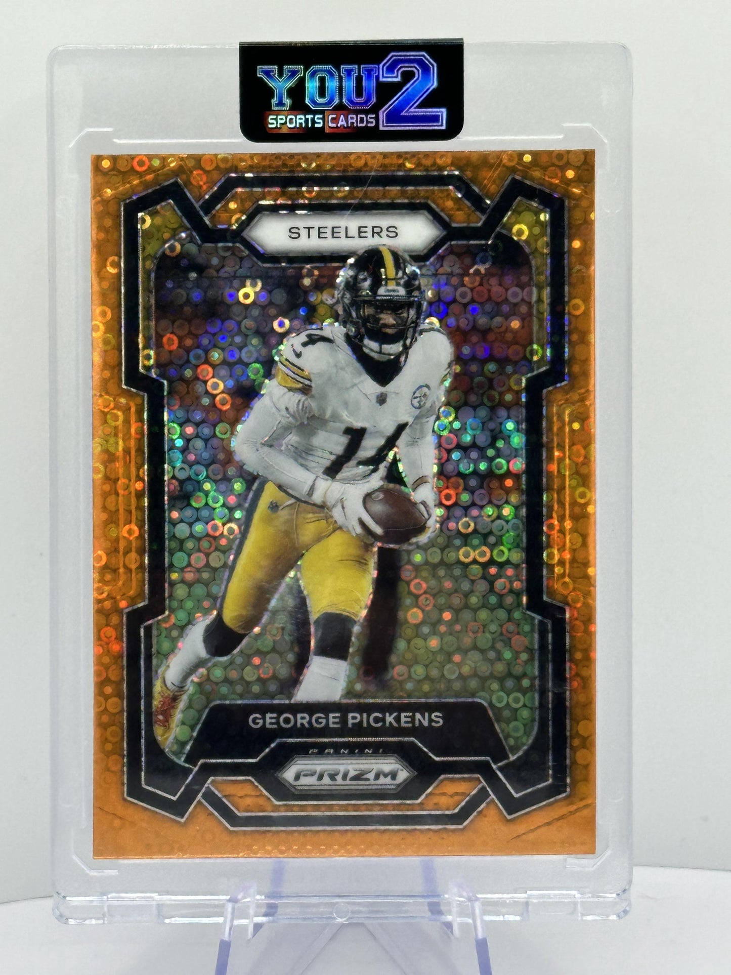 2023 Panini Prizm #248 George Pickens Orange Disco