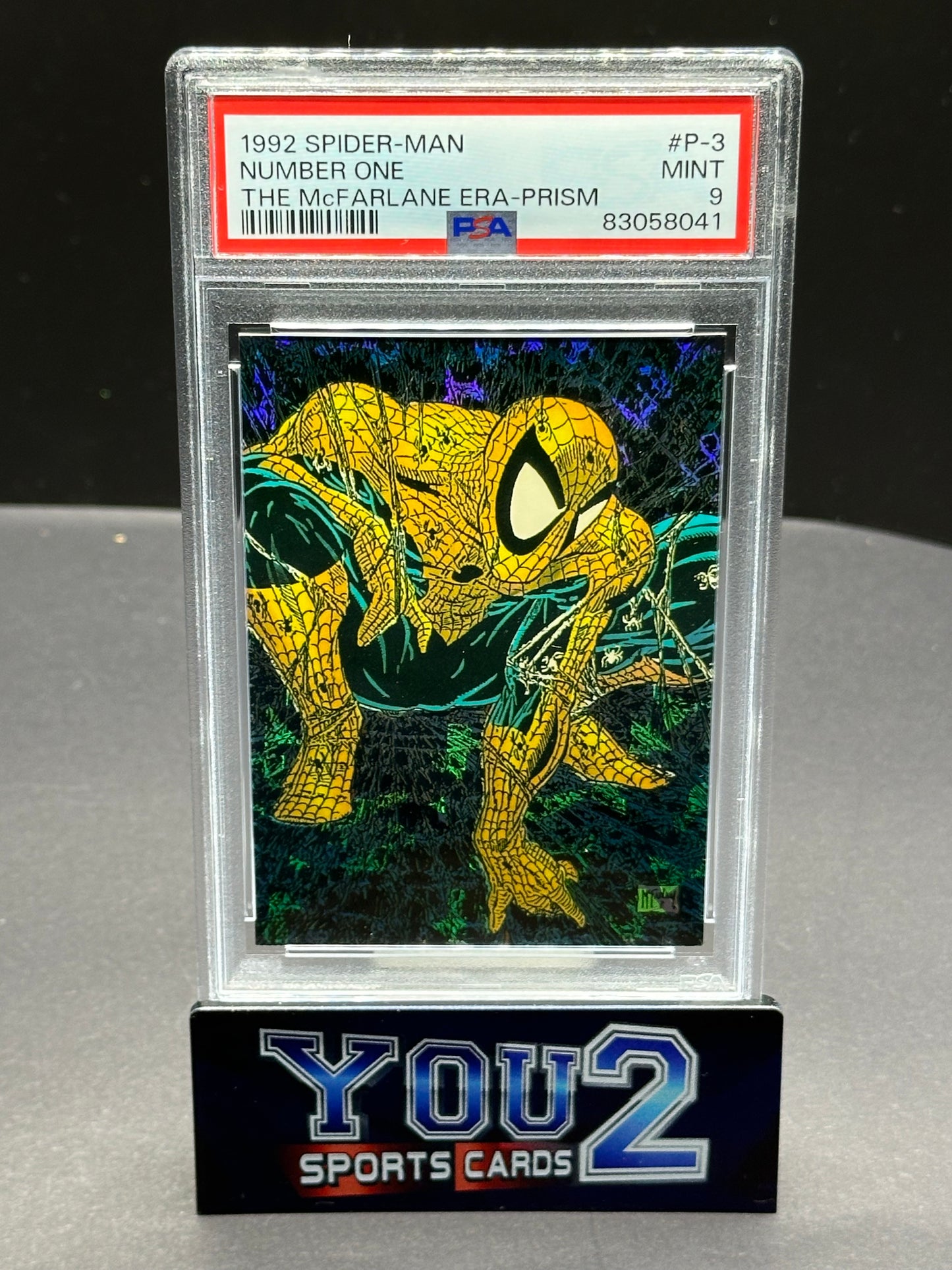 1992 Spiderman The McFarlane Era P-3 Number one Prizm PSA9