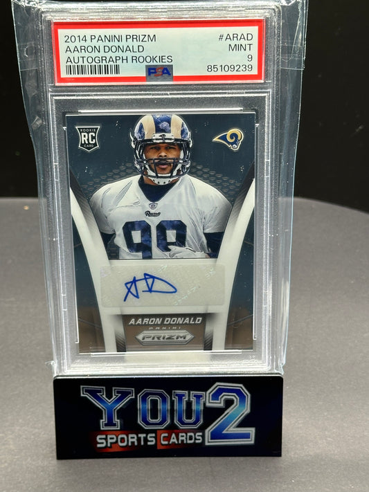 2014 Panini Prizm Aaron Donald Rookie Card Auto! PSA9! RARE FIND!