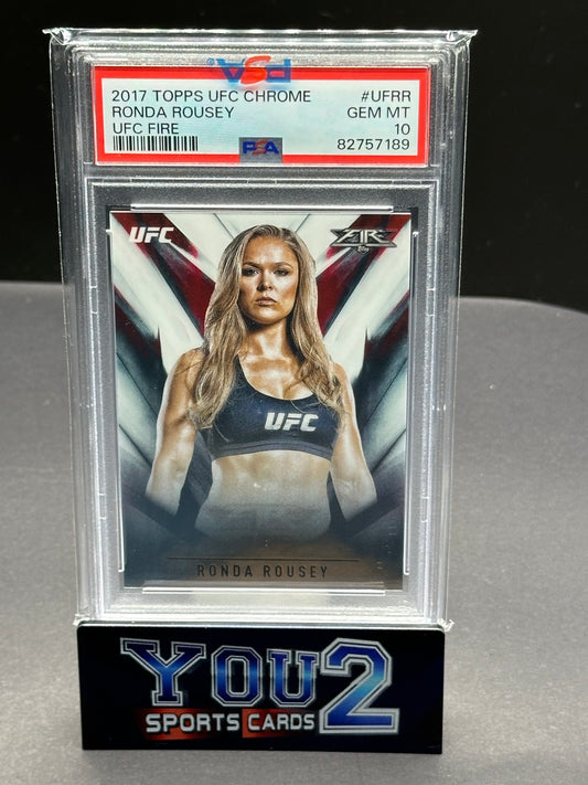 2017 Topps UFC Chrome - Ronda Rousey UFC Fire Gem Mt 10 - Pop5