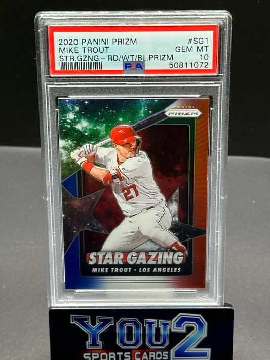 2020 PANINI PRIZM STAR GAZING RED/WHITE/BLUE SILVER PSA10 GEM MINT POP27