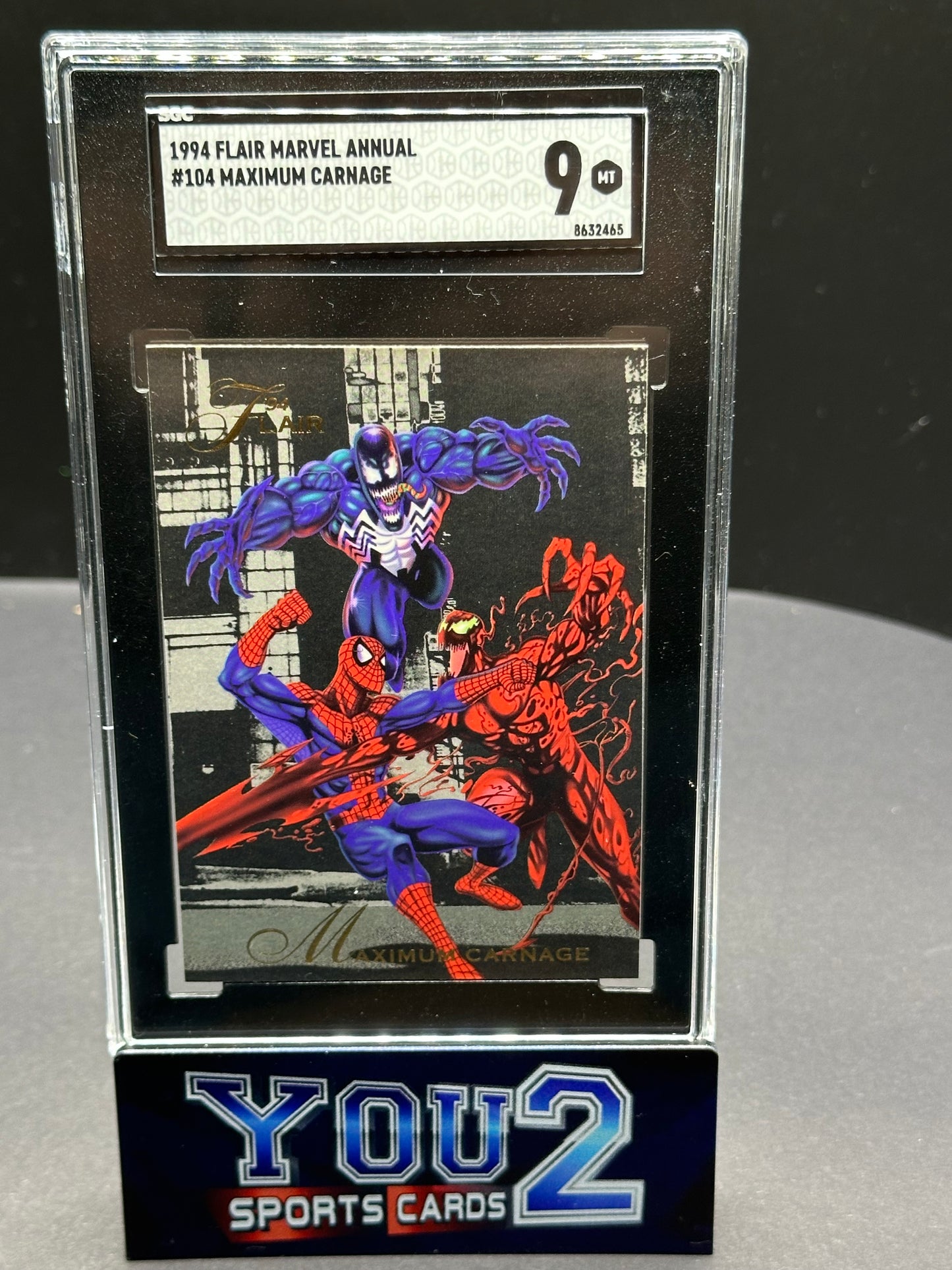 1994 Flair Marvel Maxium Carnage #104 Homage Spider-Man ulimited #2 SGC 9 Mint