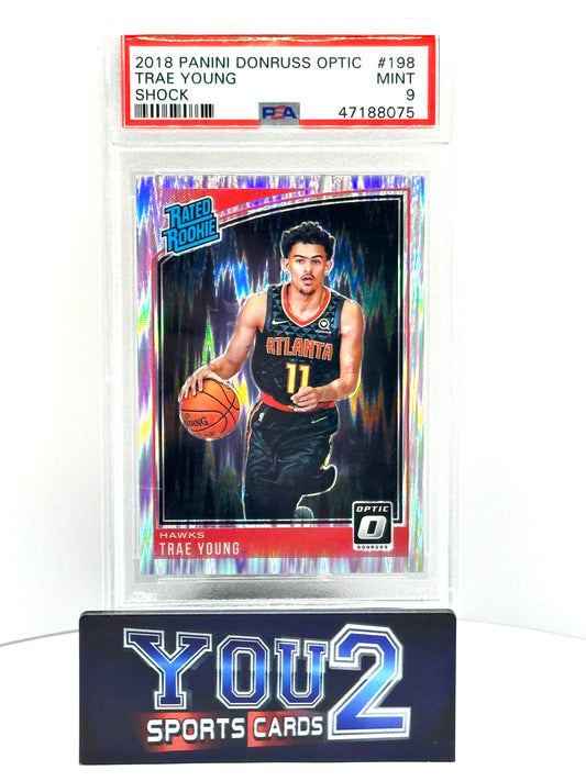 Trae Young Donruss Optic Rated Rookie Shock