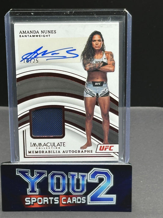 2023 UFC Immaculate Amanda Nunes Patch Auto 10/25